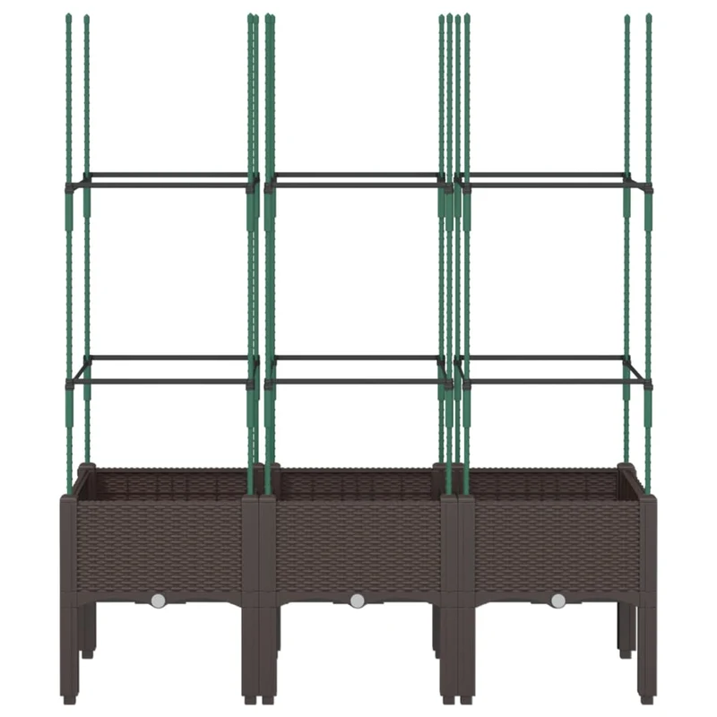 Jardinera Con Enrejado Pp Marrón 120x40x142,5 Cm