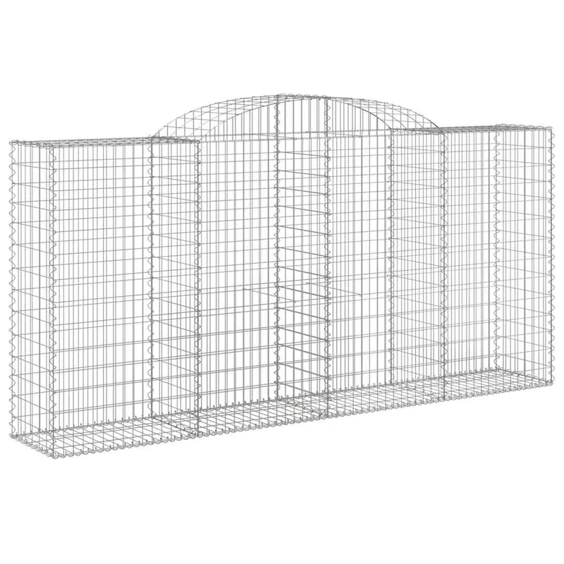 Cestas De Gaviones 2 Uds Forma De Arco Hierro 300x50x140/160 Cm