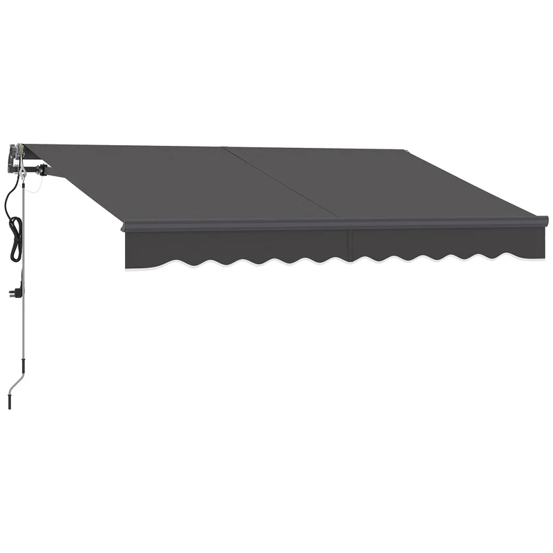Outsunny Toldo Eléctrico Retráctil Con Mando A Distancia 3x2,5 M Gris Oscuro