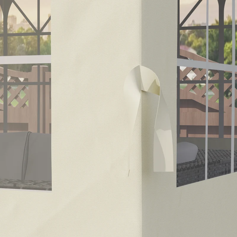 Outsunny 4 Paredes Laterales Para Cenador 3x3 M Con 8 Ventanas Crema