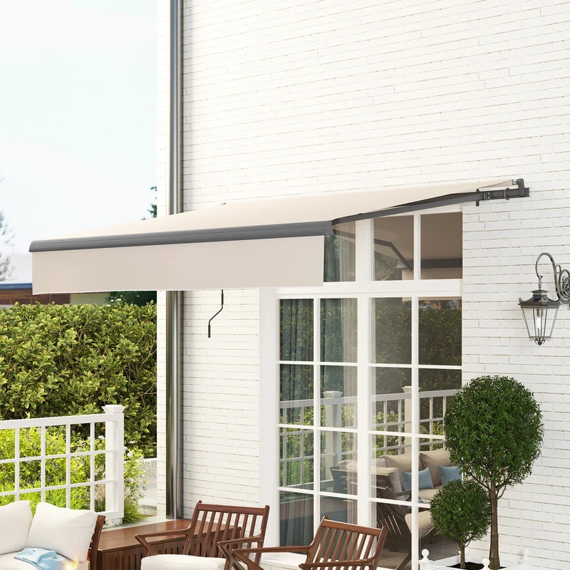 Outsunny Toldo Manual Retráctil 3x2 M Ajustable Con Manivela Protección Uv50+