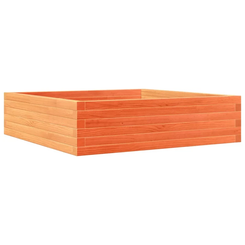 Jardinera De Madera Maciza Pino Marrón Cera 90x90x23 Cm