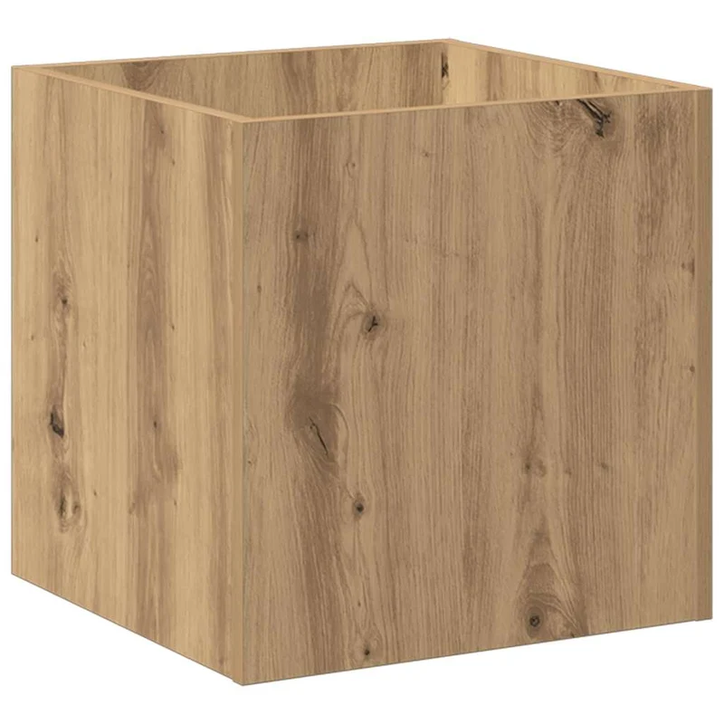 Jardinera De Madera Contrachapada Roble Artesanal 40x40x40 Cm