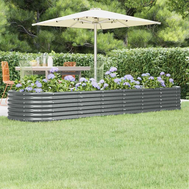 Jardinera Arriate Acero Galvanizado Antracita 296x80x36 Cm