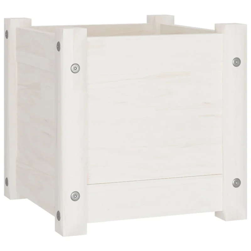 Jardinera De Madera Maciza De Pino Blanco 31x31x31 Cm