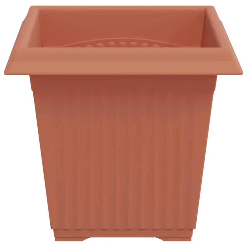 Maceta Cuadrada Para Flores 24 Uds. Rojo Ladrillo Plástico