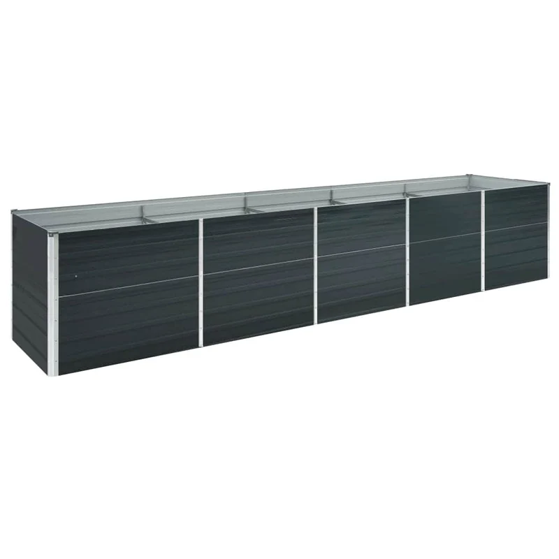 Arriate De Jardín De Acero Galvanizado Antracita 400x80x77 Cm