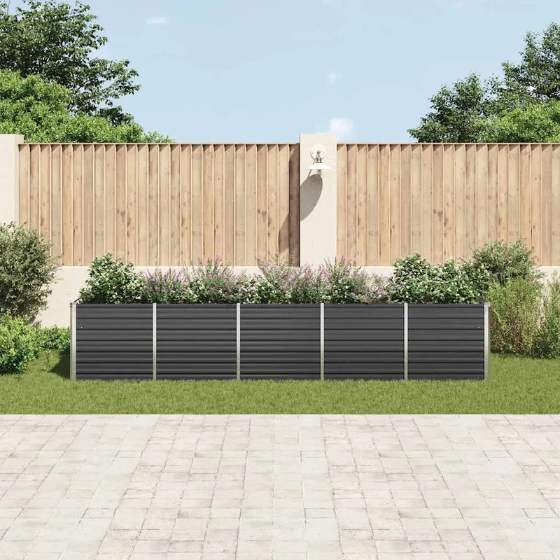 Arriate De Jardín De Acero Galvanizado Antracita 400x80x77 Cm