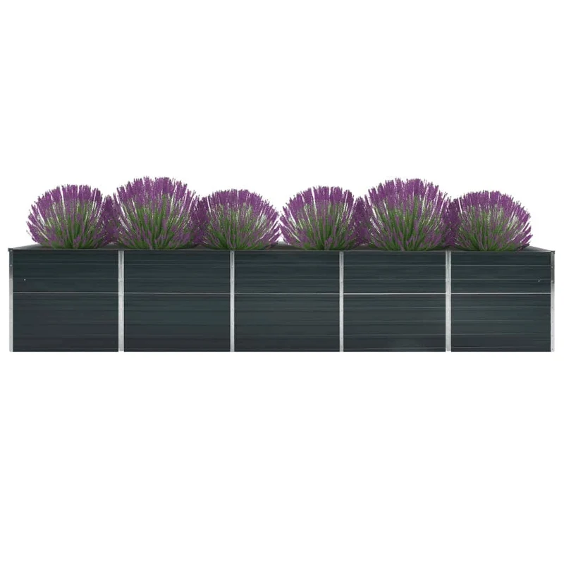 Arriate De Jardín De Acero Galvanizado Antracita 400x80x77 Cm