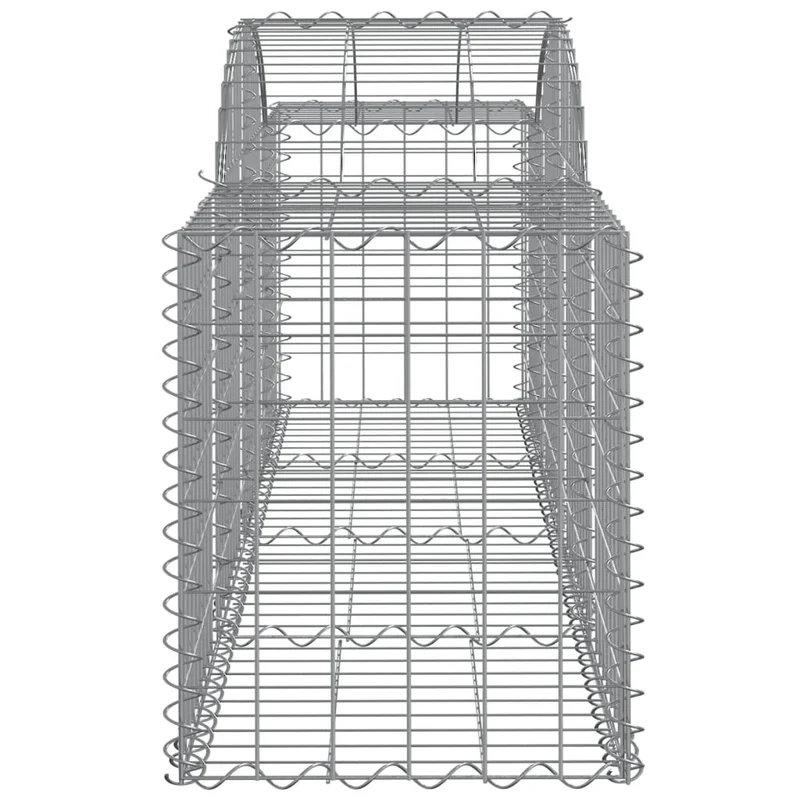 Cestas De Gaviones 11 Uds Forma De Arco Hierro 200x50x60/80 Cm