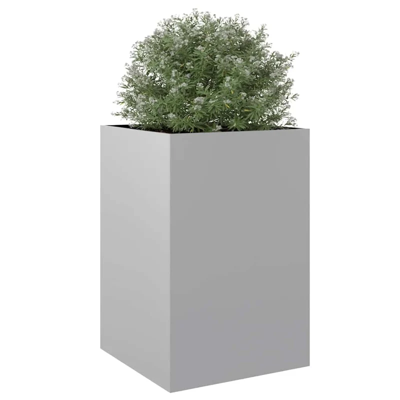Jardinera De Acero Galvanizado Plateado 52x48x75 Cm