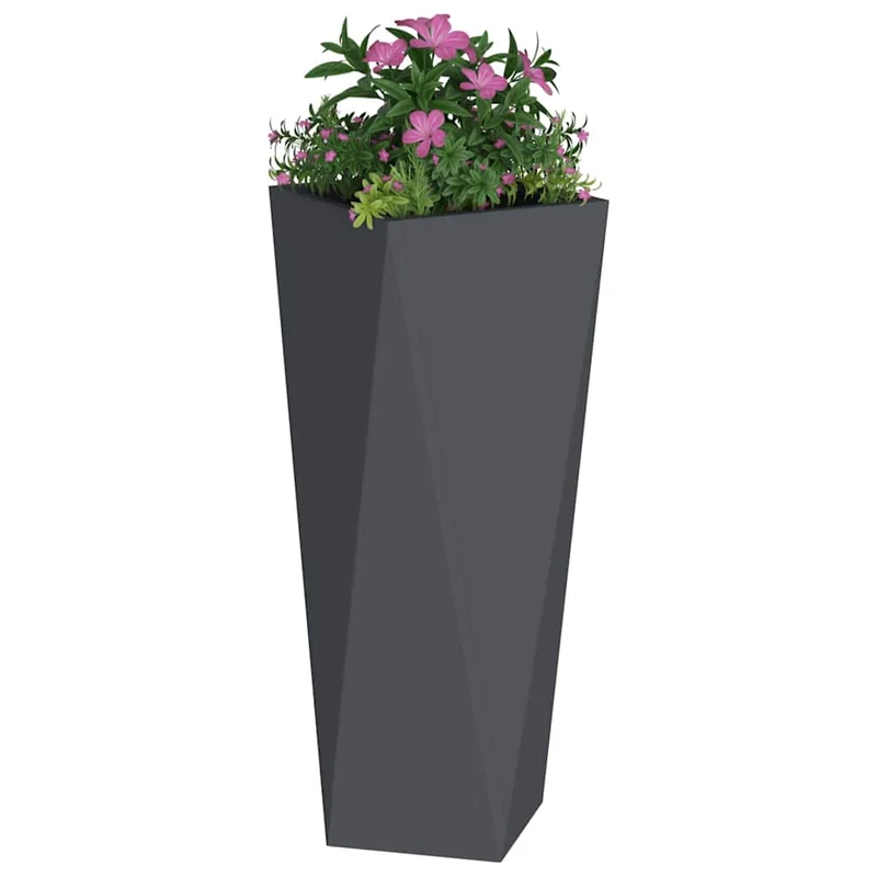 Jardinera Antracita 30 X 30 X 75 Cm Acero