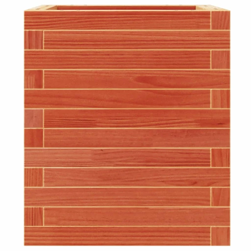 Jardinera De Madera Maciza Pino Marrón Cera 40x40x46 Cm