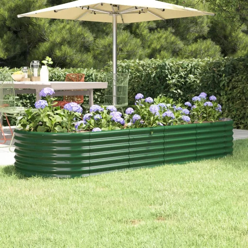 Jardinera Arriate Acero Galvanizado Verde 224x80x36 Cm
