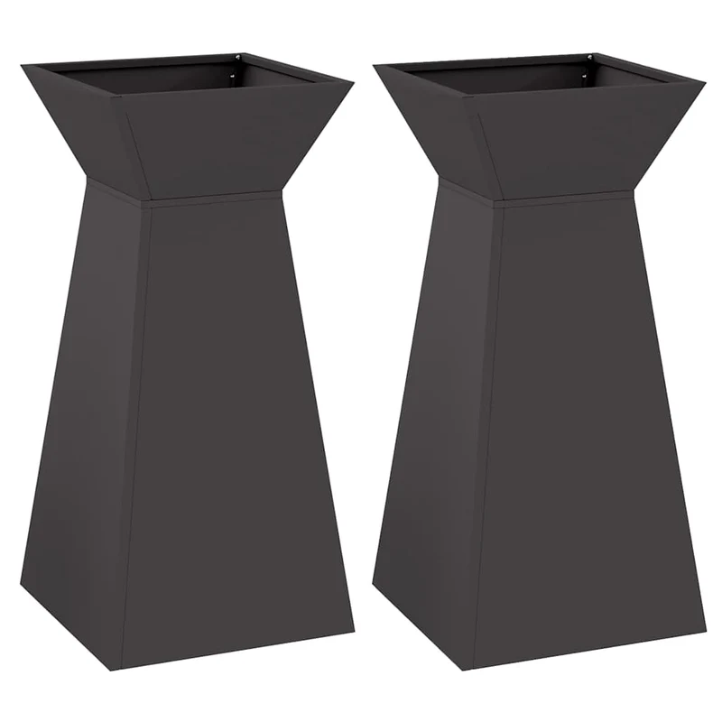 Maceta Pilar 2 Uds. Negro 35 X 35 X 73 Cm