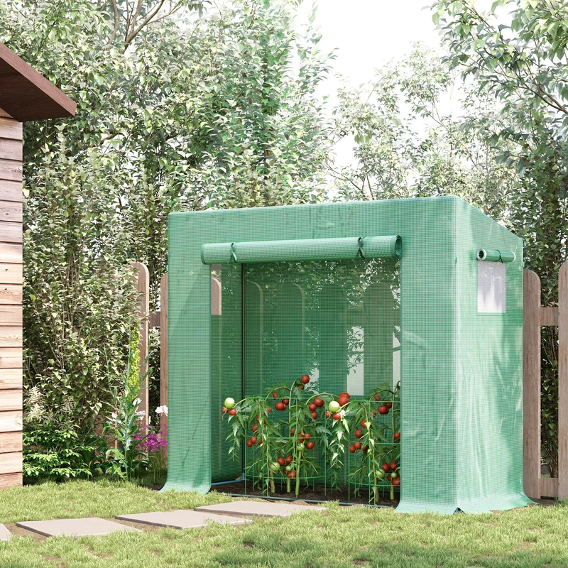 Outsunny Invernadero Pequeño Con Ventanas Para Cultivar Tomates Verde