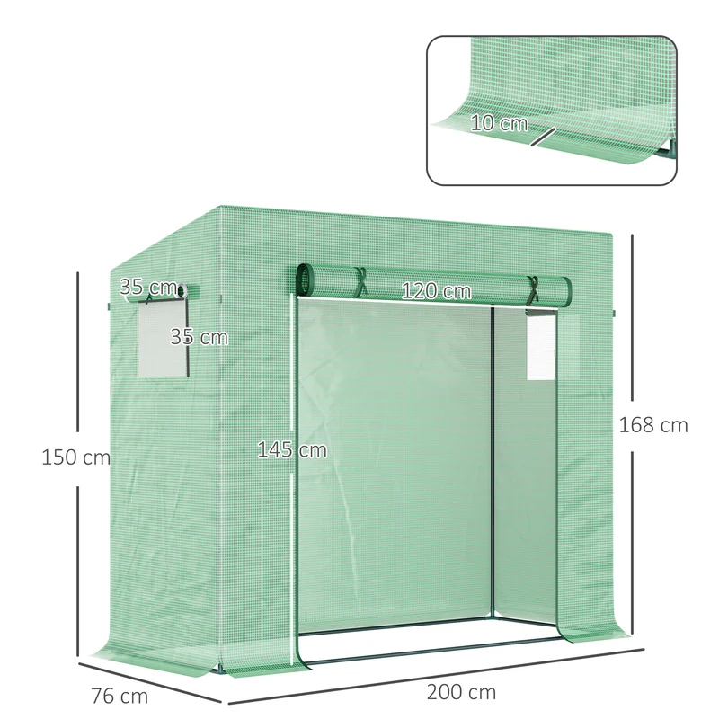 Outsunny Invernadero Pequeño Con Ventanas Para Cultivar Tomates Verde