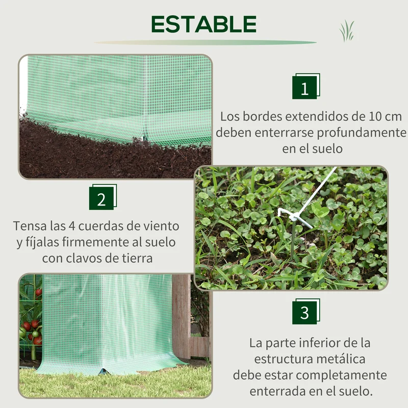Outsunny Invernadero Pequeño Con Ventanas Para Cultivar Tomates Verde