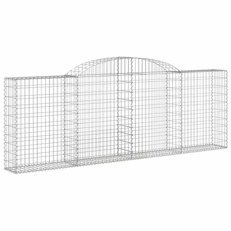 Cestas De Gaviones 8 Uds Forma De Arco Hierro 300x30x100/120 Cm