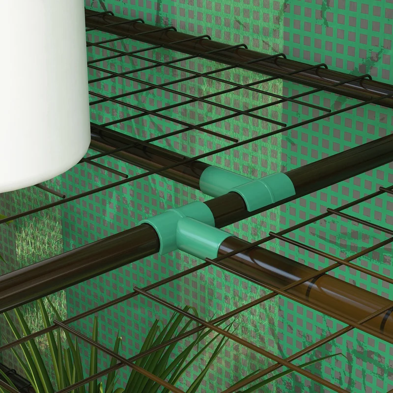 Outsunny Invernadero De Jardín De 3 Niveles 143x46x141/151 Cm Verde
