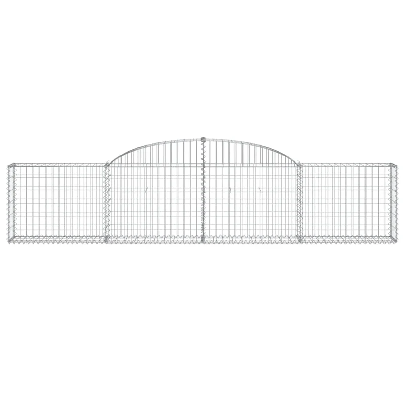 Cestas De Gaviones 12 Uds Forma De Arco Hierro 300x30x60/80 Cm