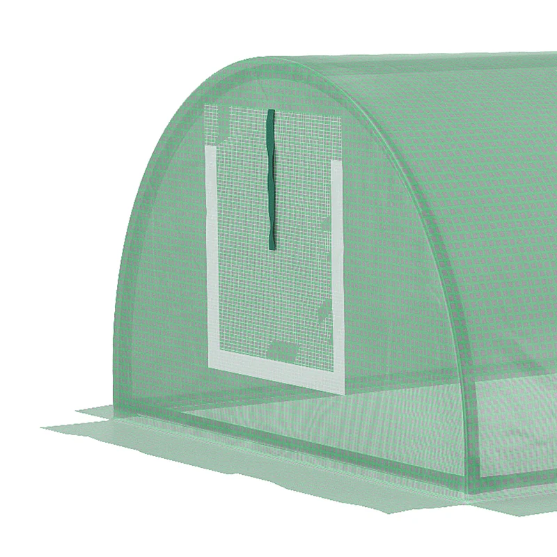 Outsunny Invernadero Con 4 Ventanas Marco De Acero Y Cubierta De Pe 200x80x45 Cm