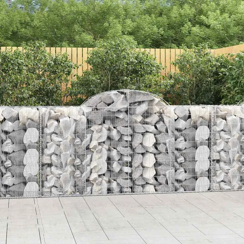 Cestas De Gaviones 50 Uds Forma De Arco Hierro 200x50x100/120cm