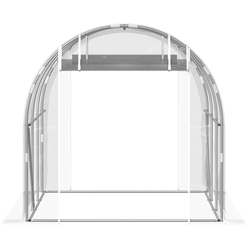 Outsunny Invernadero De Túnel 3x2x2 M Con 2 Puertas Enrollables Transparente