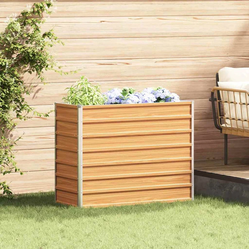 Arriate Elevado Marrón Claro 100 X 40 X 77 Cm Acero Galvanizado