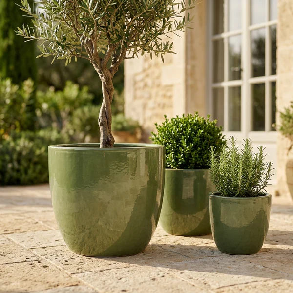 Pot LANCELOT 47x41cm perle de jade