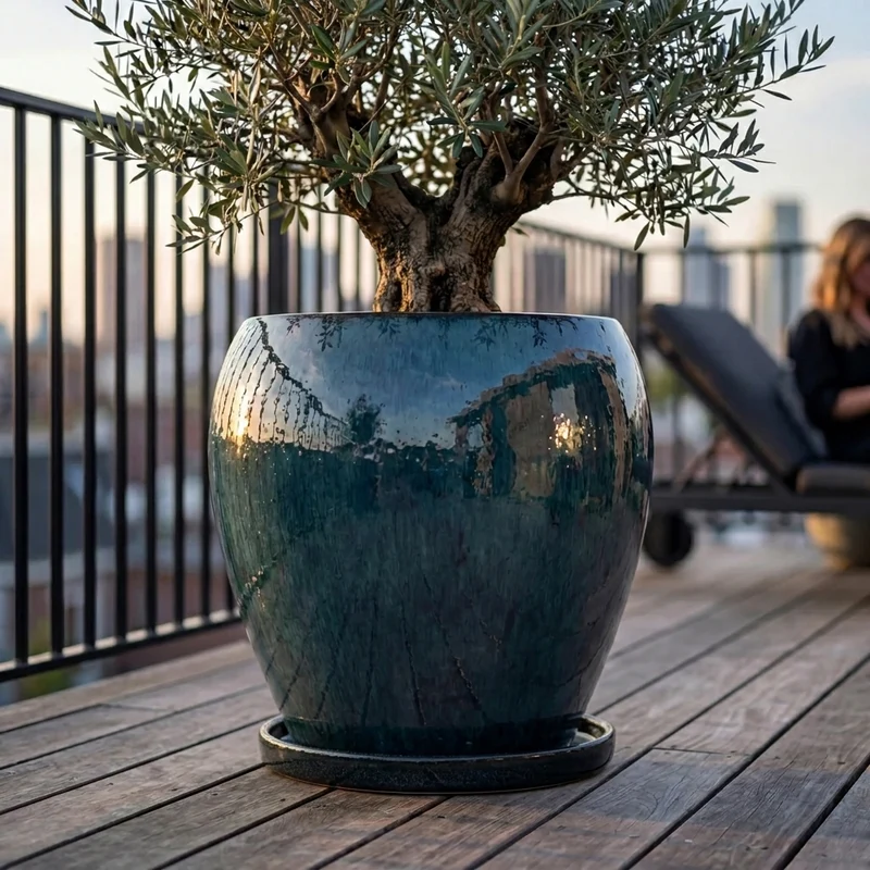 Soucoupe ronde 28cm saphir