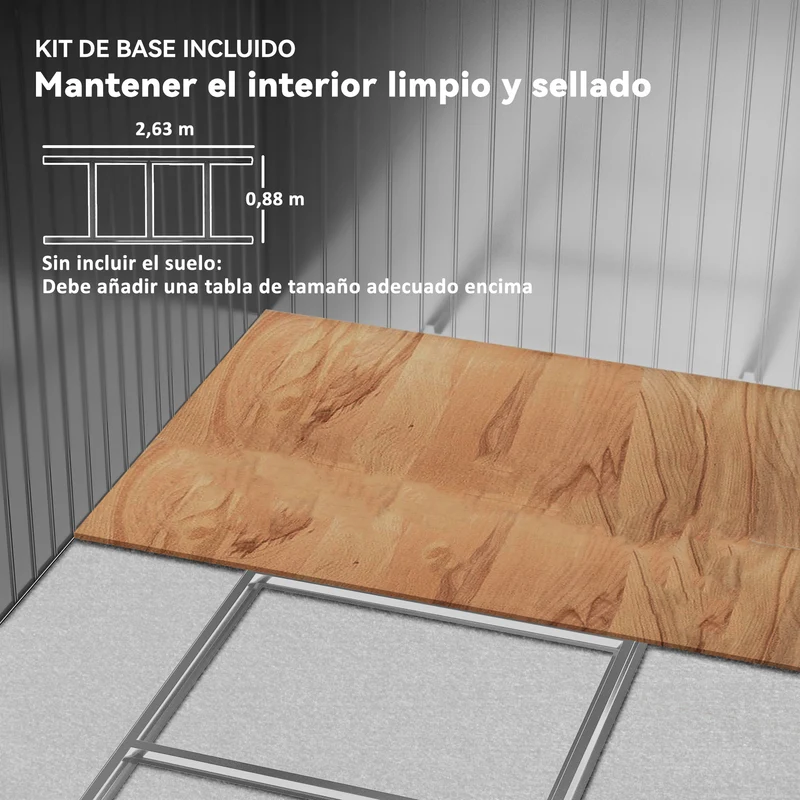 Outsunny Caseta De Jardín Exterior 4,9 M² 277x195x192 Cm Puerta Corredera Marrón