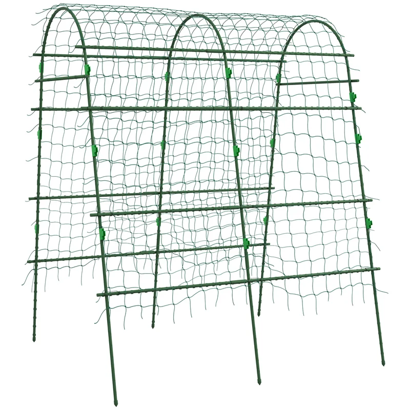 Outsunny Enrejado De Pepino 206 Cm Para Plantas Trepadoras Al Aire Libre Verde