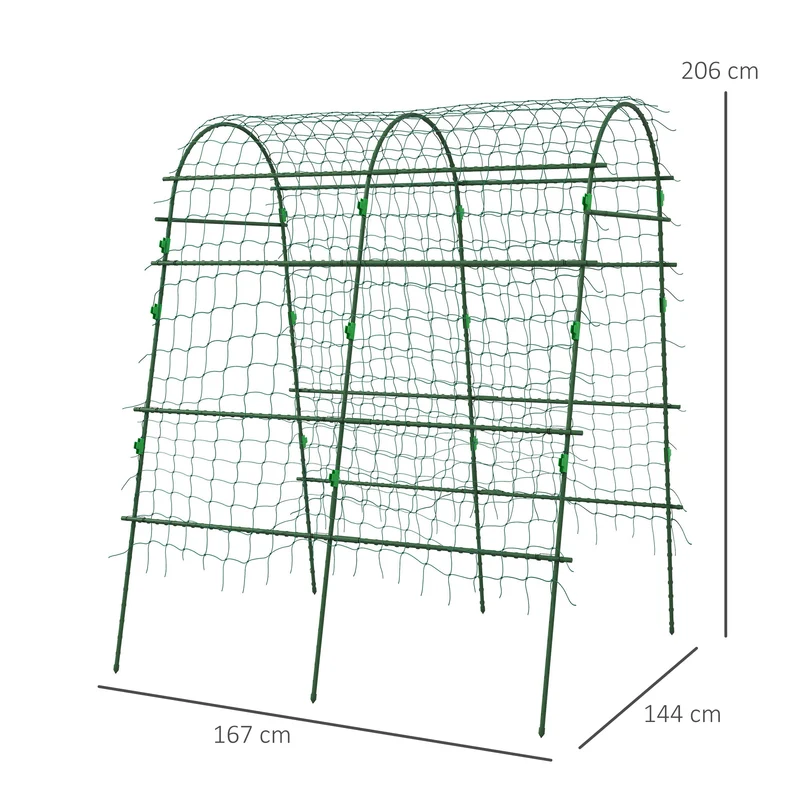 Outsunny Enrejado De Pepino 206 Cm Para Plantas Trepadoras Al Aire Libre Verde