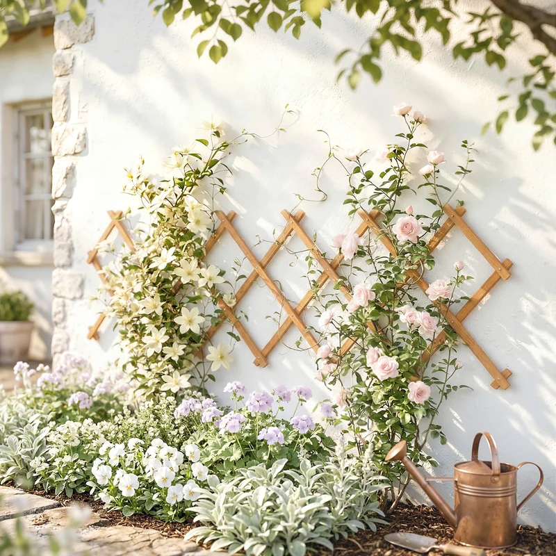 Outsunny Enrejado De Jardín De Madera Extensible 180x60 Cm Marrón Claro