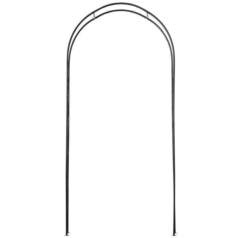 Outsunny Arco De Jardín De Metal Diseño Enrejado 114x30x230 Cm Negro
