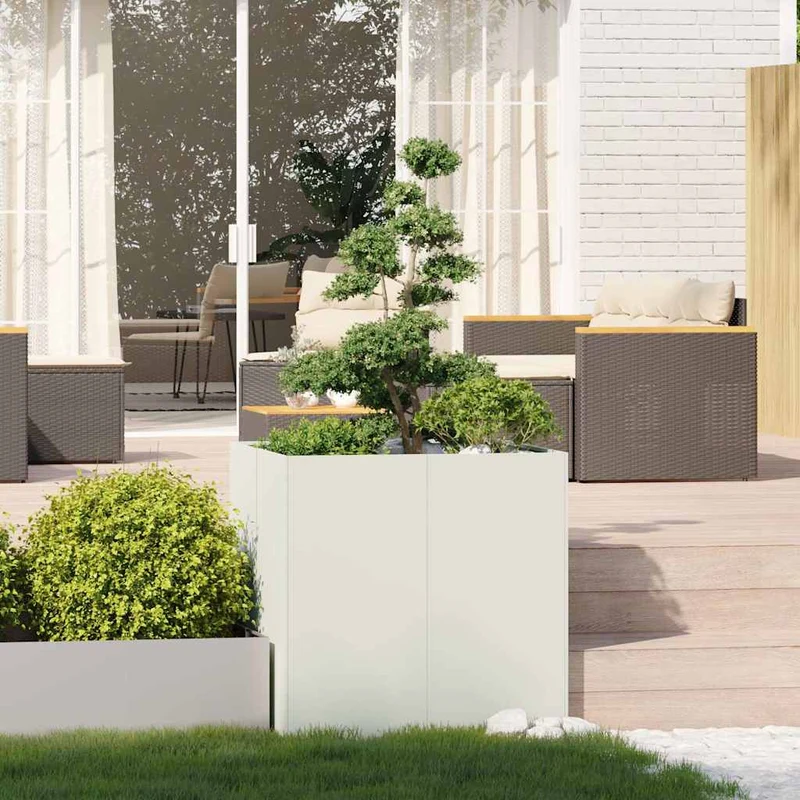 Jardinera Acero Blanco 80x80x80 Cm