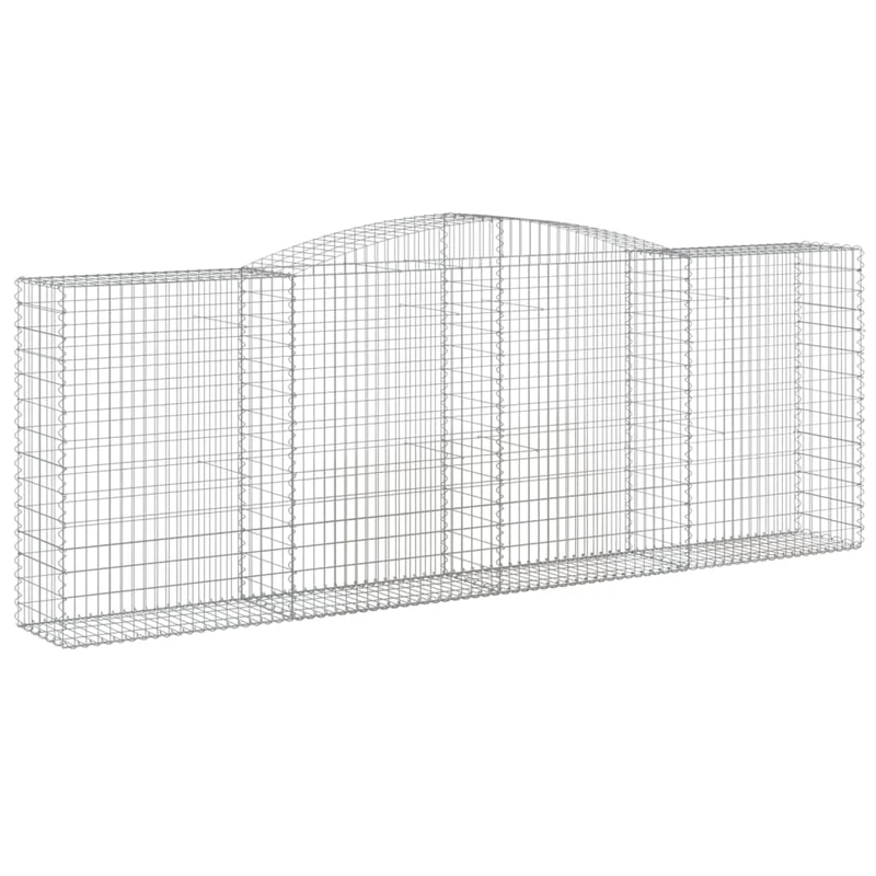 Cestas De Gaviones 3 Uds Forma De Arco Hierro 400x50x140/160 Cm