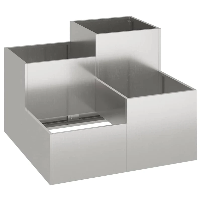 Maceta Para Jardín Plateado 100 X 100 X 60 Cm Acero Inoxidable