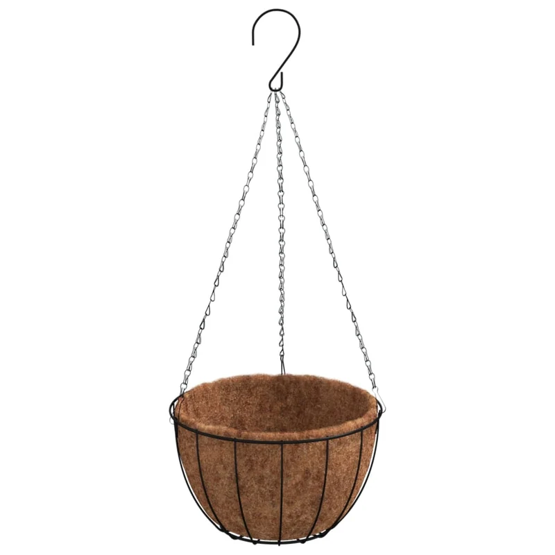 Soportes Para Cestas Colgantes Con Maceteros 4 Uds Acero Negro