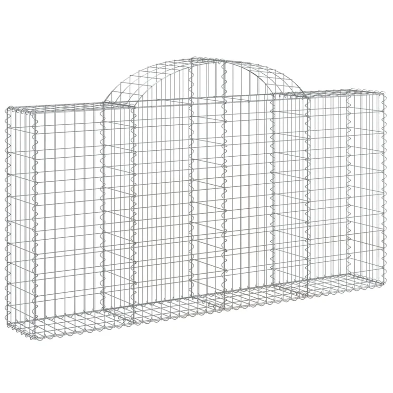 Cestas De Gaviones 9 Uds Forma De Arco Hierro 200x30x100/120 Cm