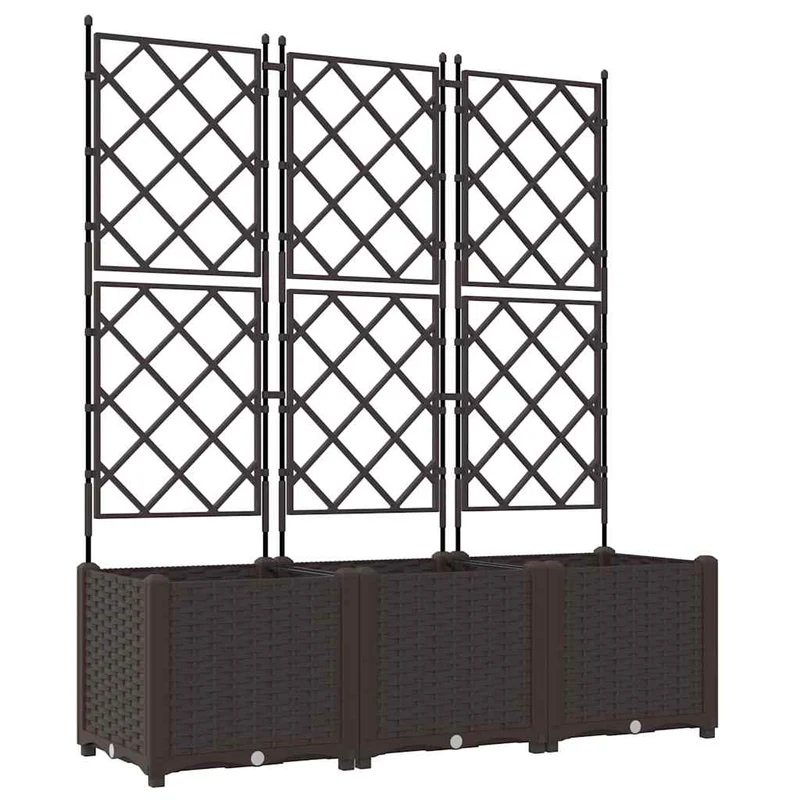 Macetero De Jardín 3 Uds. Marrón 120 X 40 X 143 Cm Pp