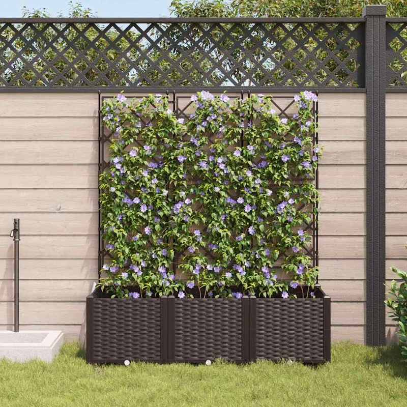 Macetero De Jardín 3 Uds. Marrón 120 X 40 X 143 Cm Pp