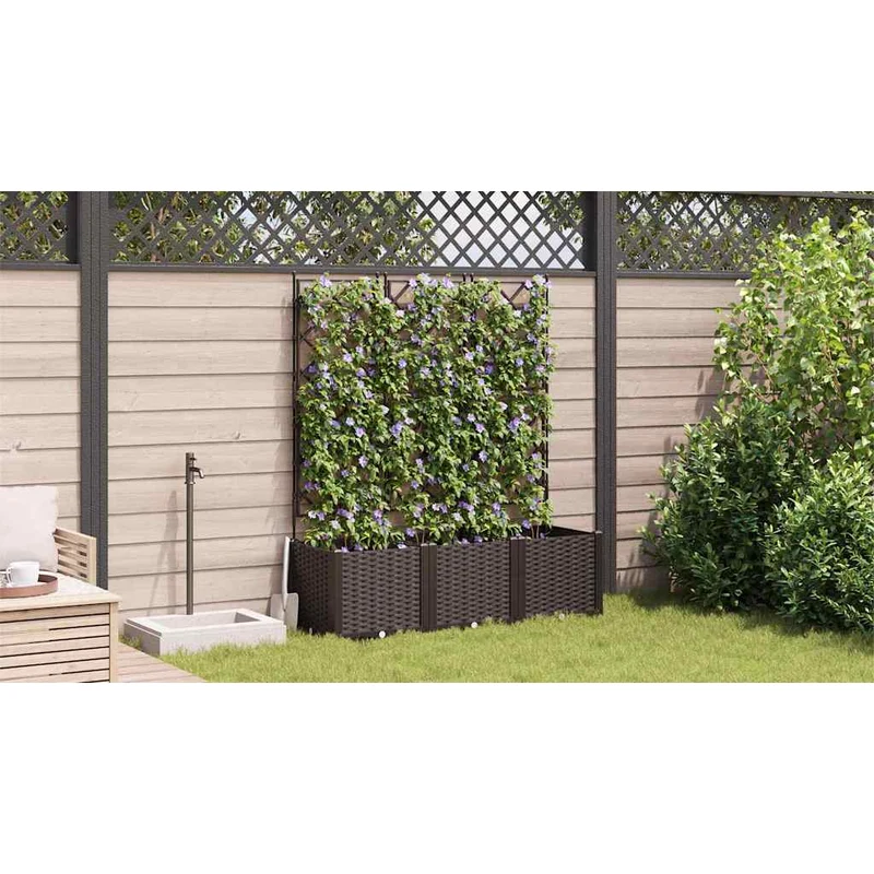 Macetero De Jardín 3 Uds. Marrón 120 X 40 X 143 Cm Pp