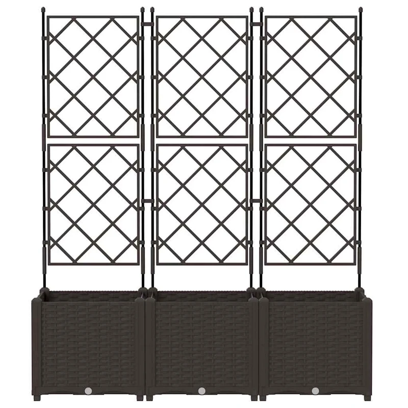 Macetero De Jardín 3 Uds. Marrón 120 X 40 X 143 Cm Pp