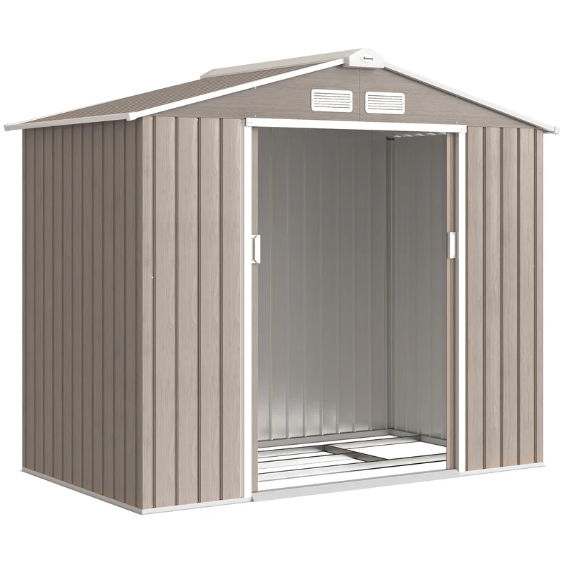 Outsunny Caseta De Jardín Exterior 2,42 M² 213x130x185 Cm Con Puerta Corredera