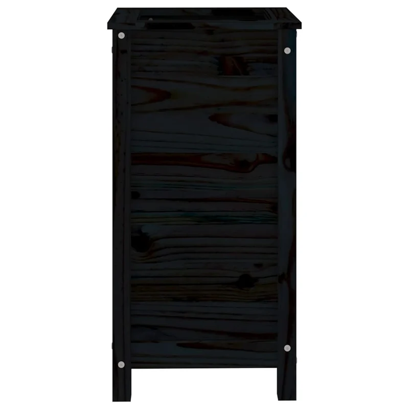 Jardinera Madera Maciza De Pino Negro 40x40x78 Cm