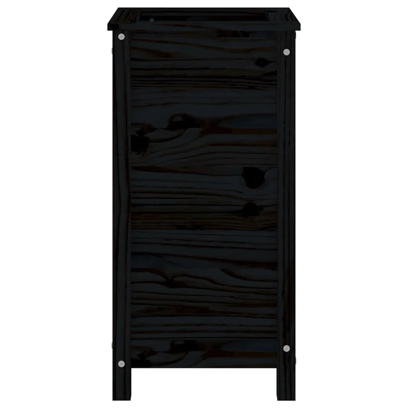 Jardinera Madera Maciza De Pino Negro 40x40x78 Cm