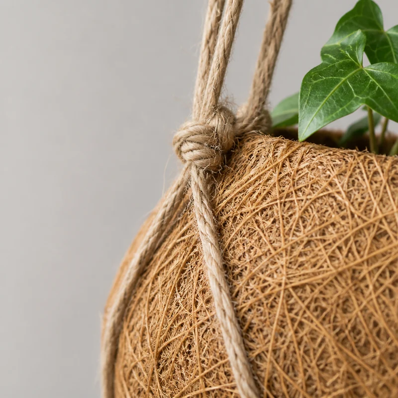 Plantas Colgantes De Coco - 6 Uds - Mix Hedera Y Helecho - Ø12 Cm