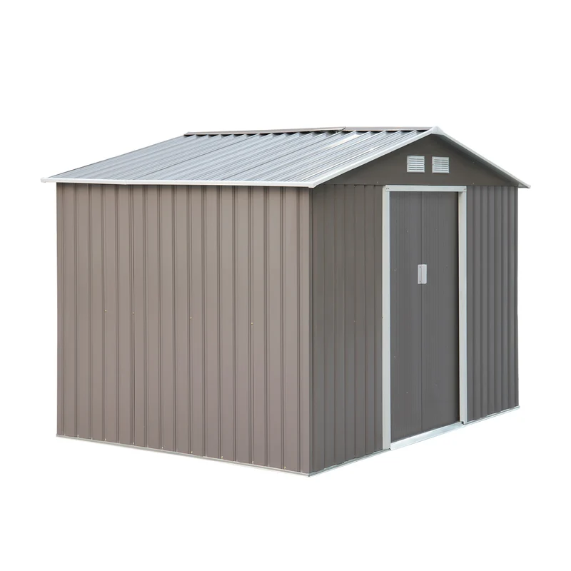 Outsunny Caseta De Jardín De Exterior 4,9 M² 277x195x192 Cm Gris